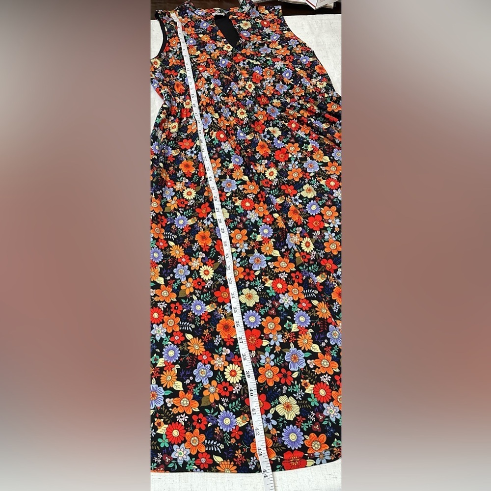 🌸 Anne Klein Sleeveless Floral Midi Dress – No Size Tag (See 📏 Measurements) - Picture 3 of 12